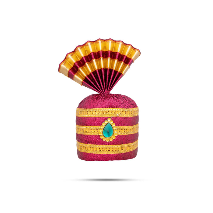 Turban - 8 X 3.6 Inches | Kiridam/ Decorative Kireedam/ Crown for Deity/ Assorted Colour