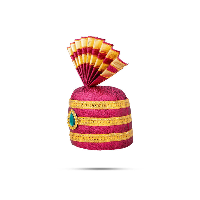 Turban - 8 X 3.6 Inches | Kiridam/ Decorative Kireedam/ Crown for Deity/ Assorted Colour