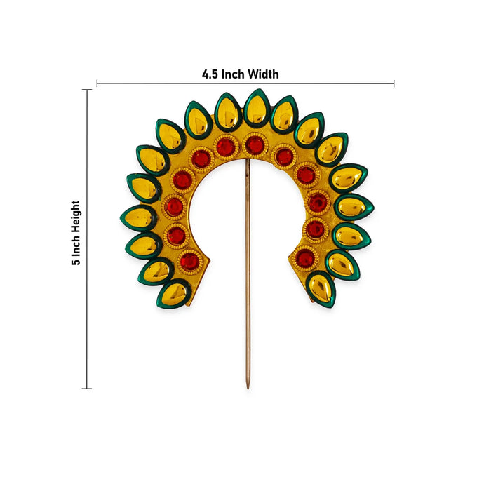 Stone Arch - 5 x 4.5 Inches | Artificial Flower Arch/ Hair Accessories for Deity