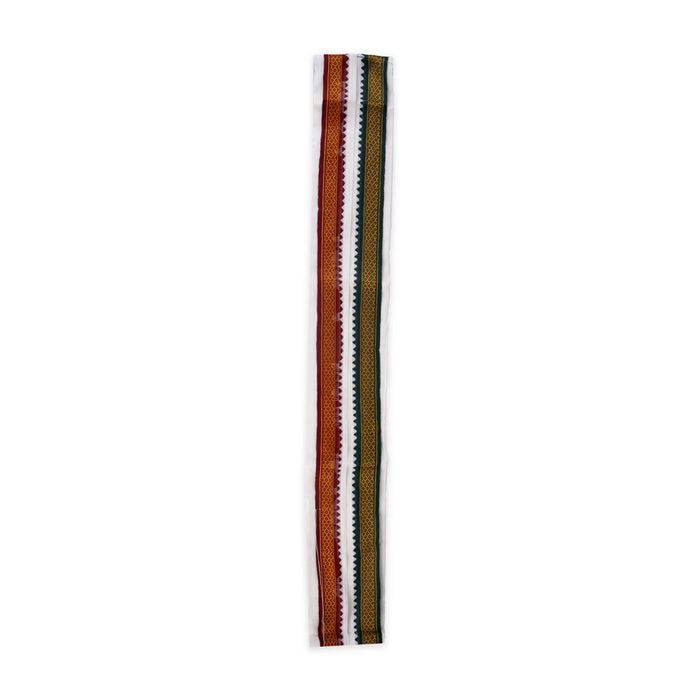Angavastram - 3 Mtrs | Half White Thundu/ Mayilkan Border Towel/ Kasavu Shawl/ Gamcha