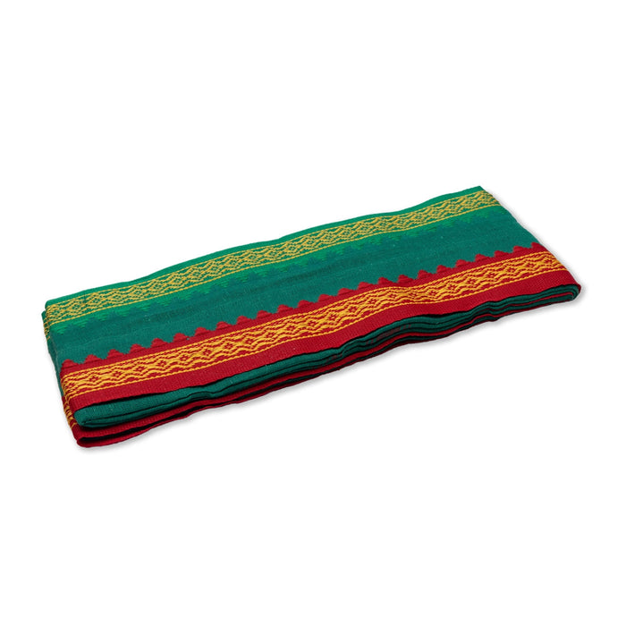 Towel - 4 Yards | Mayilkan Border Angavastram/ Thundu/ Green Colour Kasavu Shawl for Men