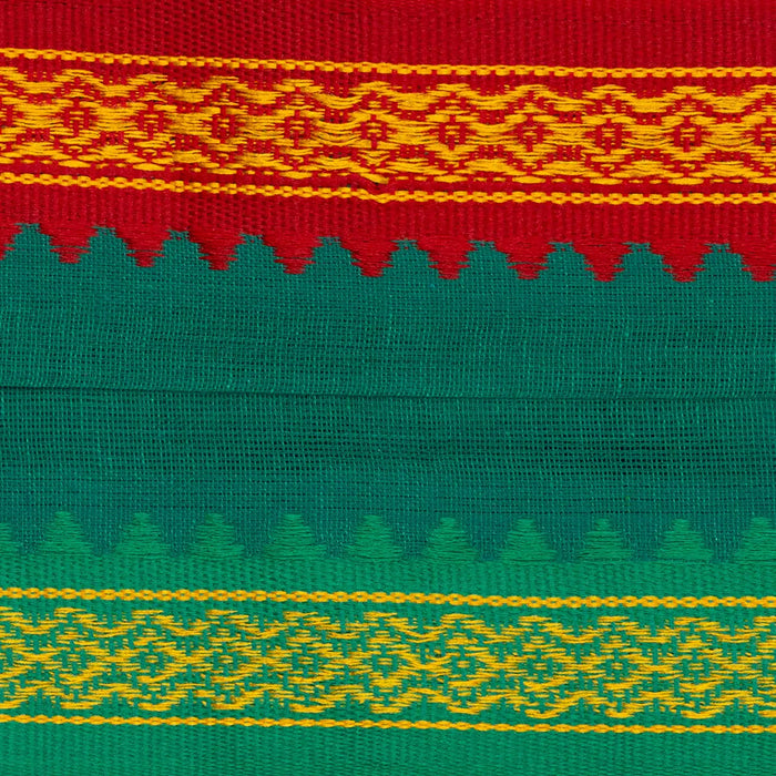 Towel - 4 Yards | Mayilkan Border Angavastram/ Thundu/ Green Colour Kasavu Shawl for Men