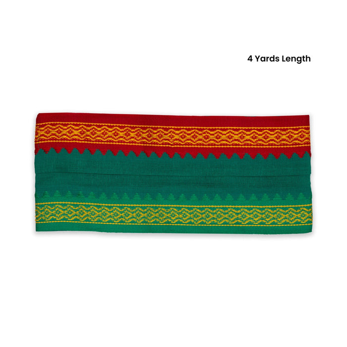 Towel - 4 Yards | Mayilkan Border Angavastram/ Thundu/ Green Colour Kasavu Shawl for Men