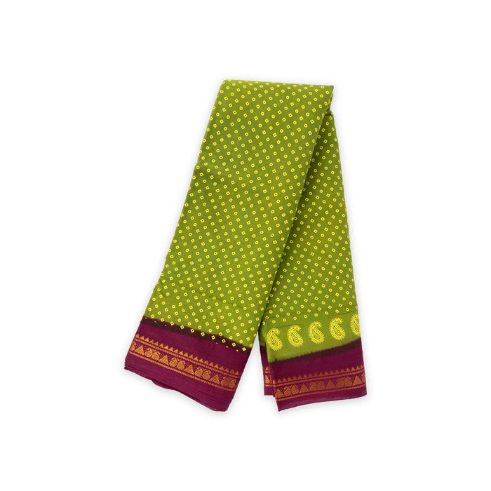 Sungudi Cotton Saree - 9 1/2 Yards | Traditional Saree/ Pudavai/ Handloom Saree For Traditional Ceremonies