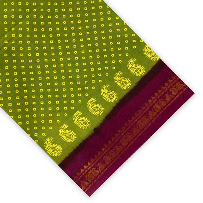 Sungudi Cotton Saree - 9 1/2 Yards | Traditional Saree/ Pudavai/ Handloom Saree For Traditional Ceremonies