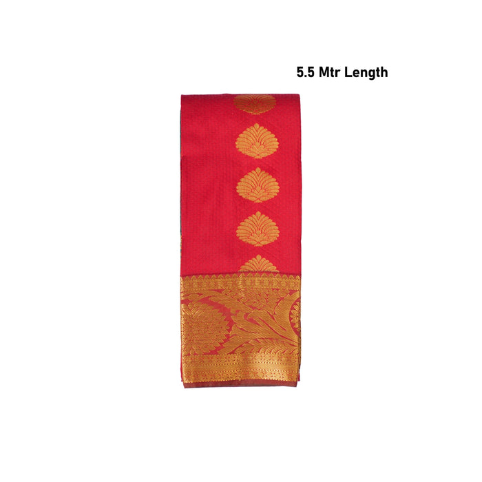 Saree - 5.5 Mtrs| Embose Butta Saree/ Jari Border Design Pudavai/ Traditional Saree for Women
