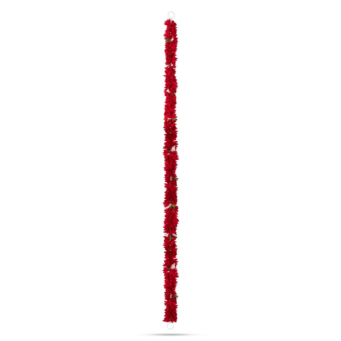 Flower Garland - 1 Mtrs | Floral String/ Artificial Mala/ Cloth Malai for Entrance Decor