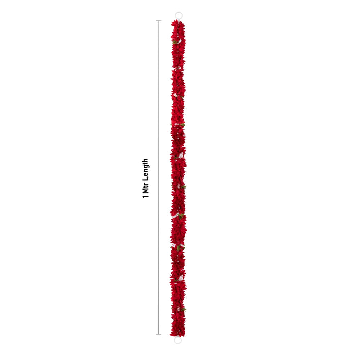Flower Garland - 1 Mtrs | Floral String/ Artificial Mala/ Cloth Malai for Entrance Decor