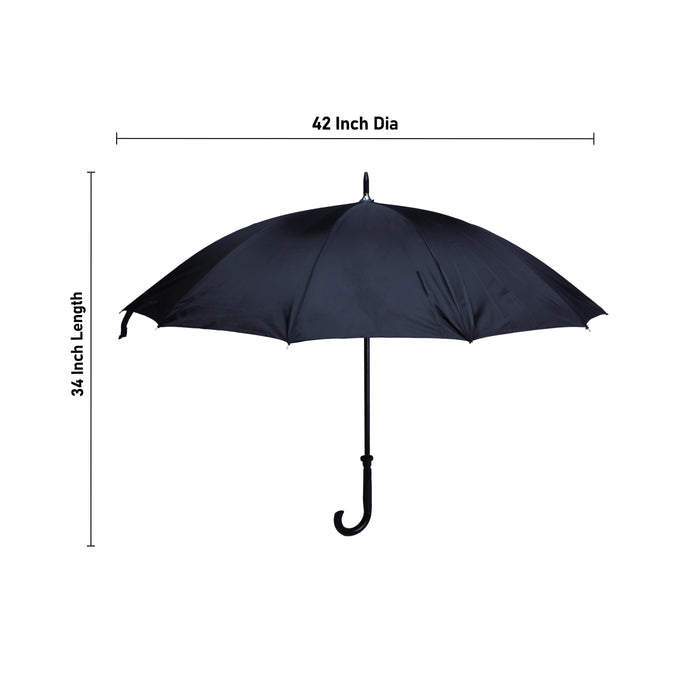 Umbrella - 34 X 42 Inches | Foldable Umbrella/ Black Colour Rain Umbrella/ Kudai For All Weather