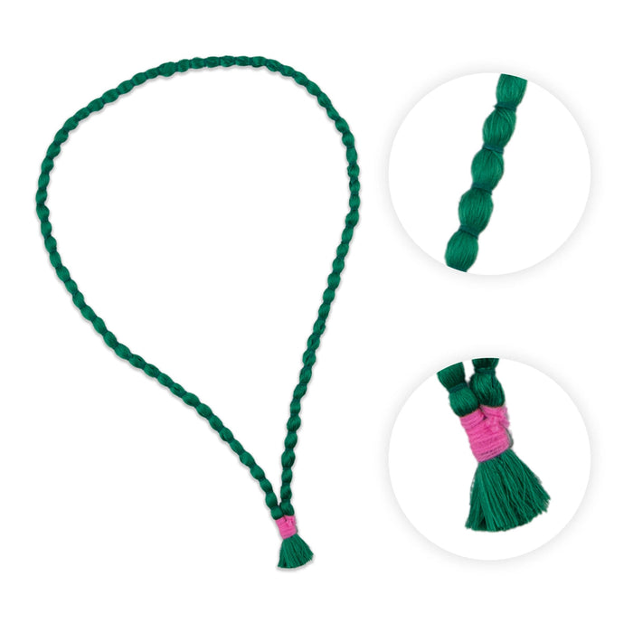 Pavitra Mala - 22 Inches | Green Colour Thread Garland for Deity Decor