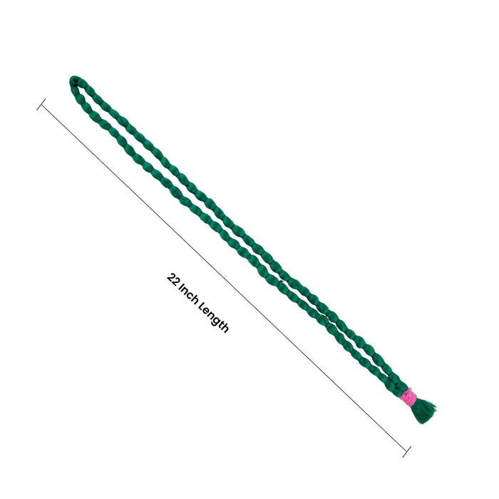 Pavitra Mala - 22 Inches | Green Colour Thread Garland for Deity Decor