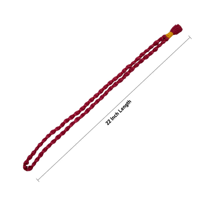 Pavitra Mala - 22 Inches | Red Colour Garland for Deity Decor