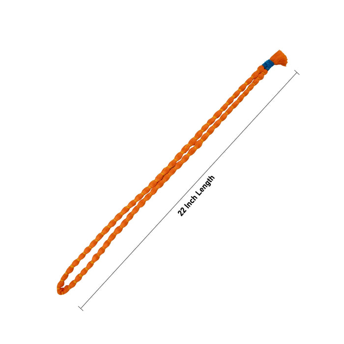 Pavitra Mala - 22 Inches | Orange Colour Thread Garland for Deity Decor