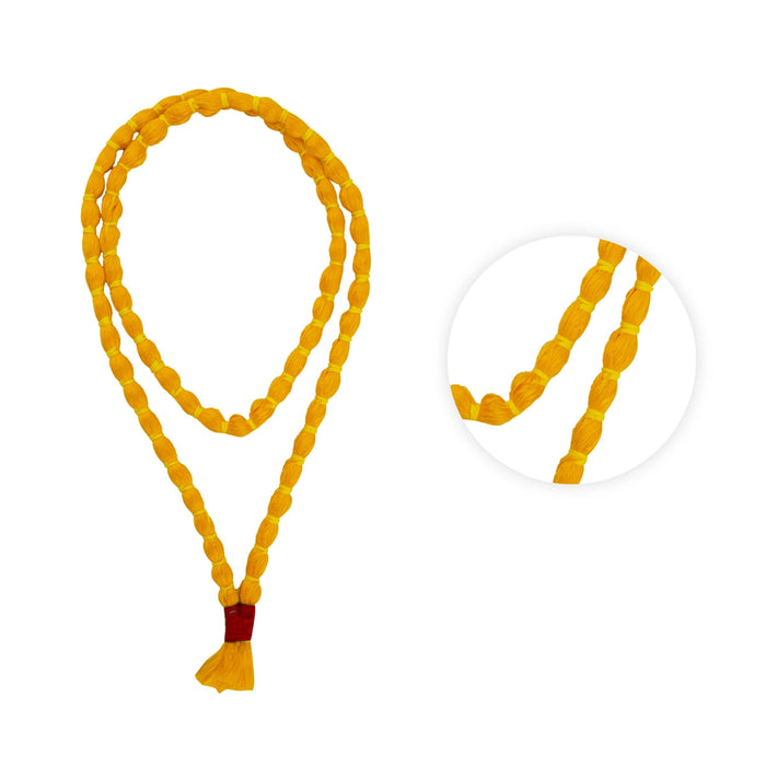 Pavitra Mala - 22 Inches | Yellow Colour Thread Garland for Deity Decor