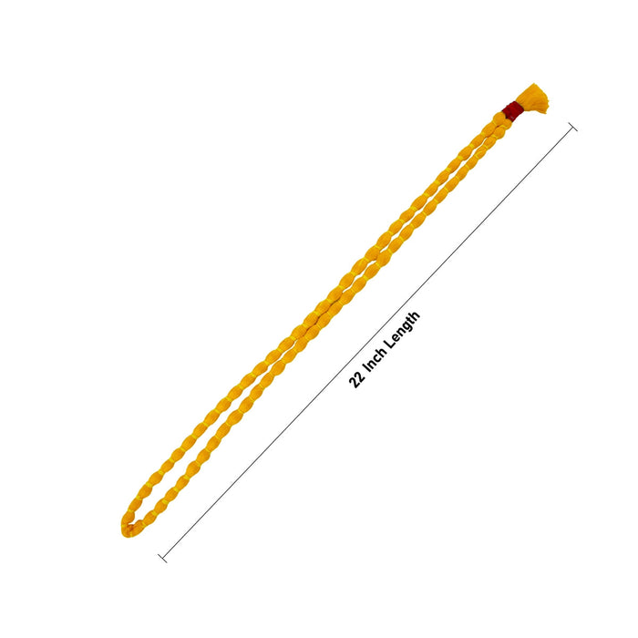 Pavitra Mala - 22 Inches | Yellow Colour Thread Garland for Deity Decor