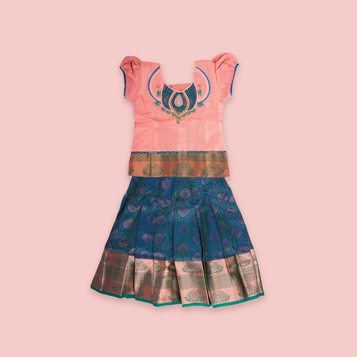 Pattu Pavadai Sattai - 3 x 11 Inches | Size 1/ Traditional Dress/ Pattu Langa for Kids