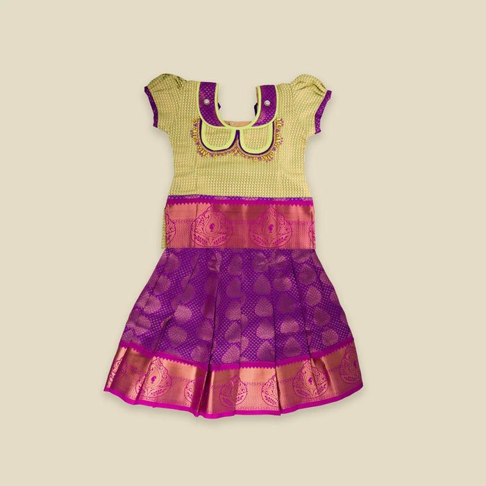 Pattu Pavadai Sattai - 3 x 11 Inches | Size 1/ Traditional Dress/ Pattu Langa for Kids