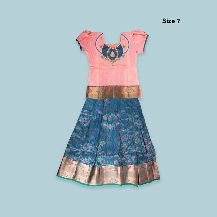 Pattu Pavadai Sattai | Size 7/ Traditional Dress/ Pattu Langa for Kids