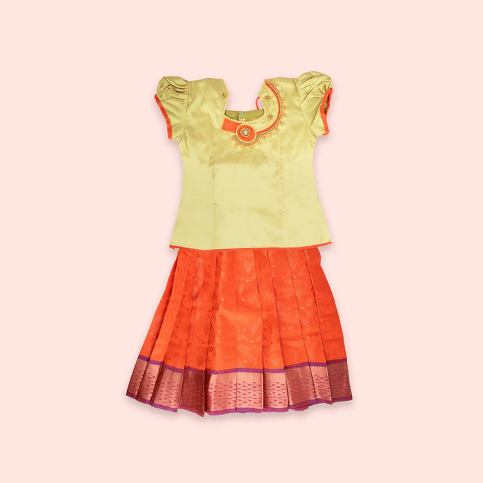 Pattu Pavadai Sattai | Size 1/ Traditional Dress/ Pattu Langa for Kids