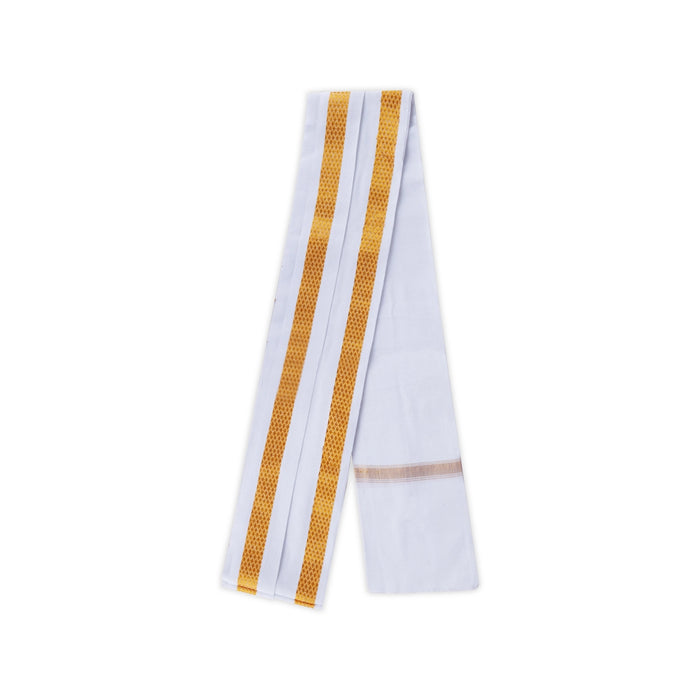 Angavastram - 27 x 54 Inches | 40 k Jari Towel / Thundu / Gamcha / Kasavu Shawl