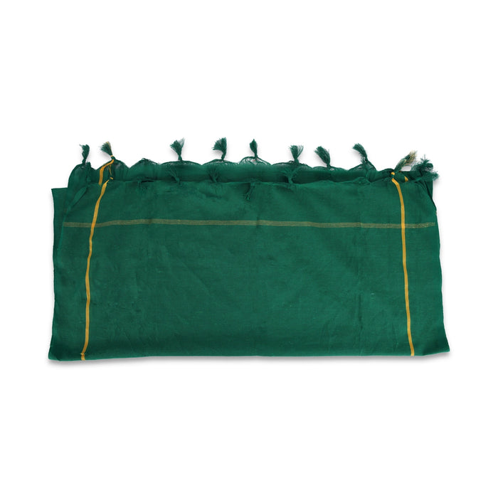 Towel - 30 x 60 Inches | Green Colour Kasavu Shawl/ Mudi Design Angavastram for Men