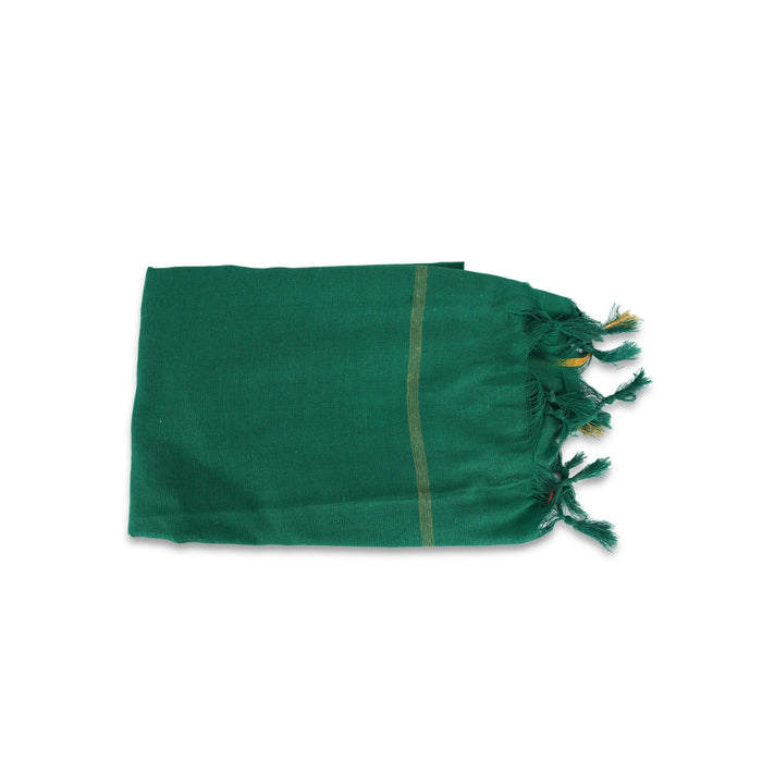Towel - 30 x 60 Inches | Green Colour Kasavu Shawl/ Mudi Design Angavastram for Men