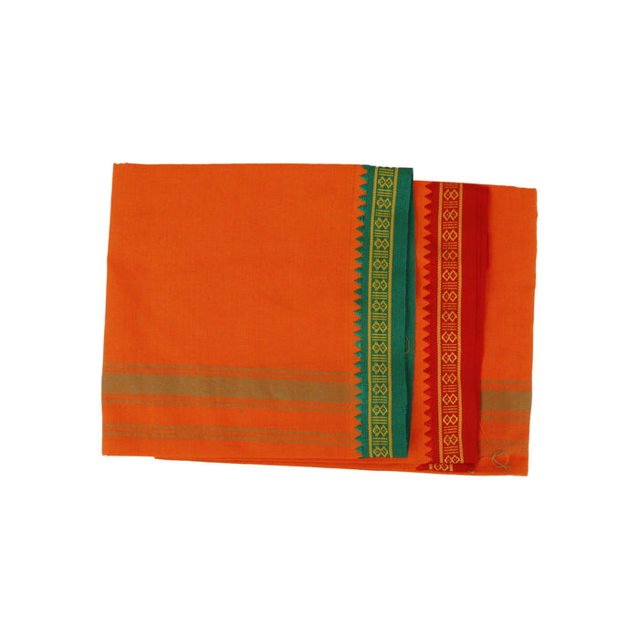 Veshti - 2 Mtrs | Thalapathi Border Vesti/ Orange Colour Dhoti for Men