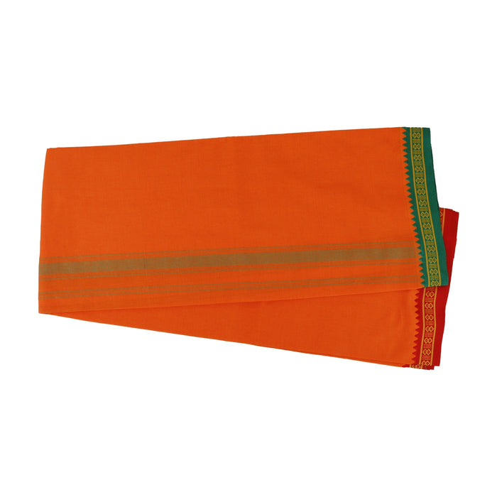 Veshti - 2 Mtrs | Thalapathi Border Vesti/ Orange Colour Dhoti for Men