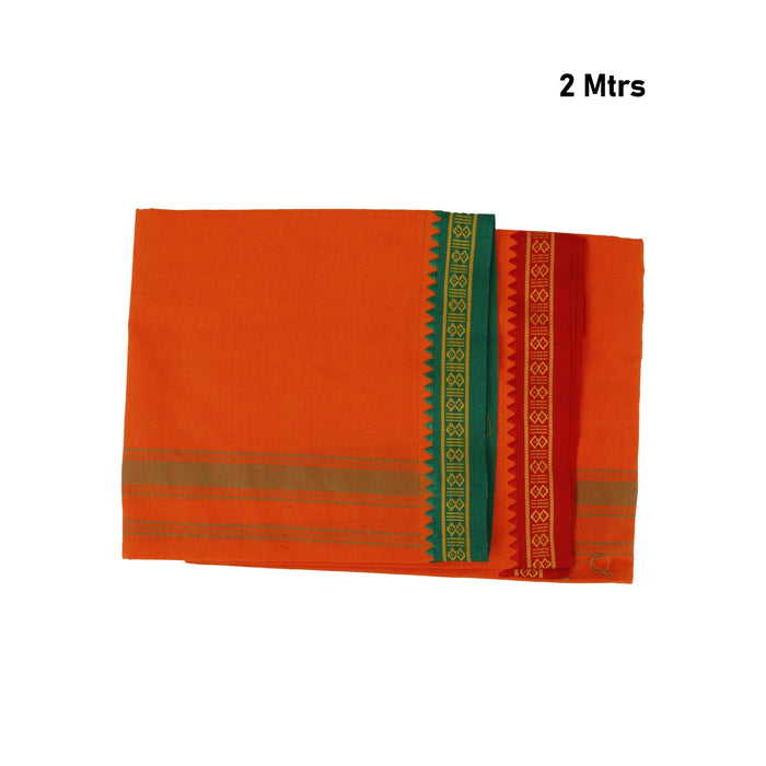 Veshti - 2 Mtrs | Thalapathi Border Vesti/ Orange Colour Dhoti for Men