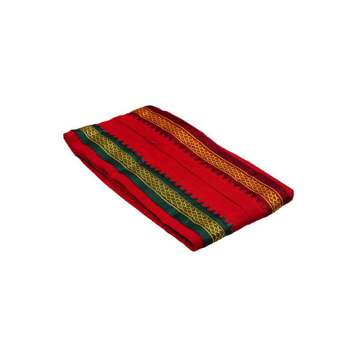 Kasavu Shawl - 1.5 Mtrs | Thalapathi Border Towel/ Red Colour Towel/ Gamcha/ Kasavu Shawl/ Thundu