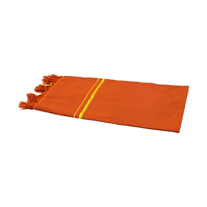 Towel - 1.5 Mtrs | Dark Kavi Thundu/ Pentex Mudi Angavastra/ Gamcha/ Kasavu Shawl
