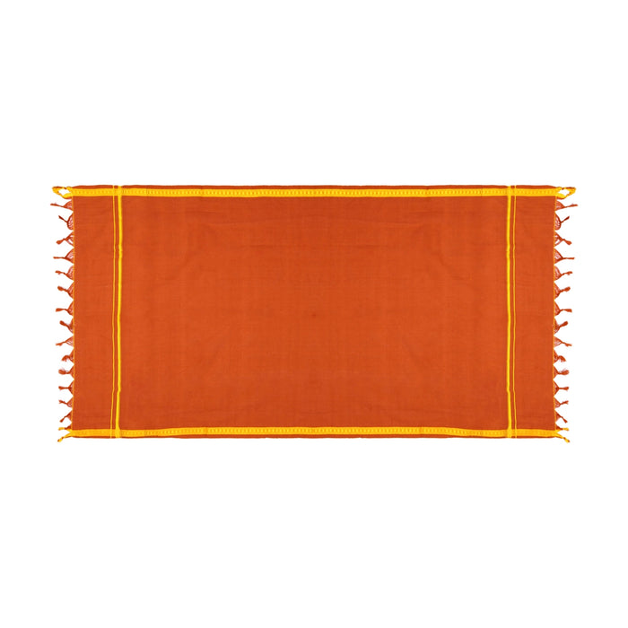 Towel - 1.5 Mtrs | Dark Kavi Thundu/ Pentex Mudi Angavastra/ Gamcha/ Kasavu Shawl