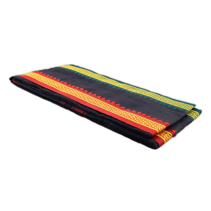 Angavasthiram - 35 x 70 Inches | Thalapathi Border Kasavu Shawl/ Thundu/ Black Colour Angavastram