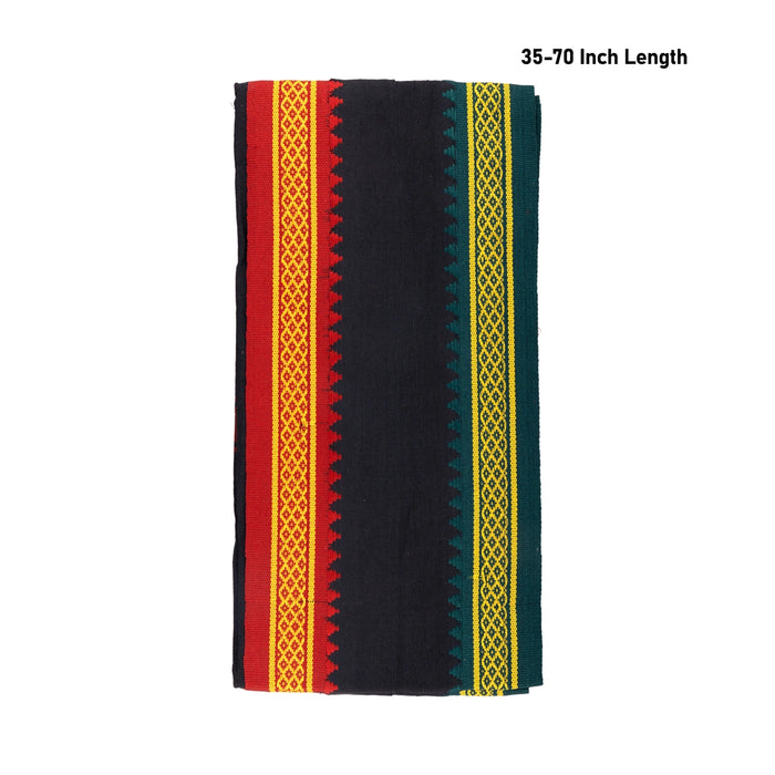 Angavasthiram - 35 x 70 Inches | Thalapathi Border Kasavu Shawl/ Thundu/ Black Colour Angavastram