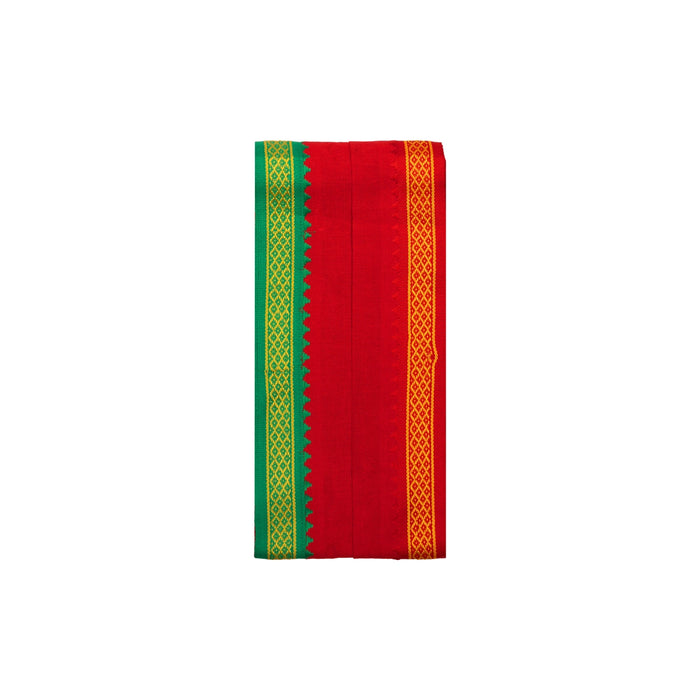 Red Angavastra - 1.5 Mtrs | Mayilkan Border Towel/ Kasavu Shawl/ Thundu / Gamcha/ Angavasthiram