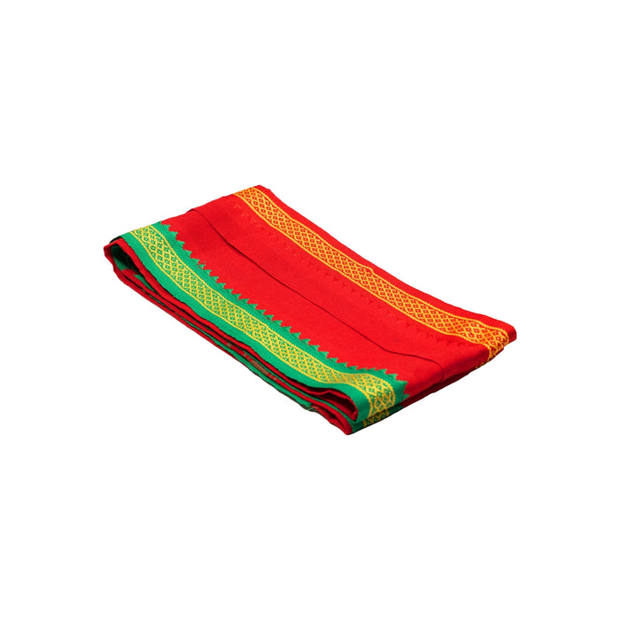 Red Angavastra - 1.5 Mtrs | Mayilkan Border Towel/ Kasavu Shawl/ Thundu / Gamcha/ Angavasthiram