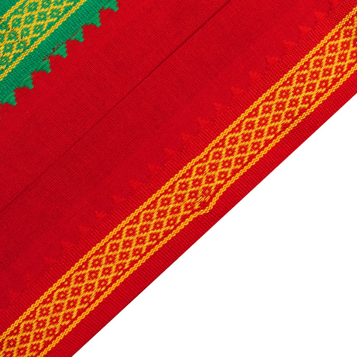 Red Angavastra - 1.5 Mtrs | Mayilkan Border Towel/ Kasavu Shawl/ Thundu / Gamcha/ Angavasthiram