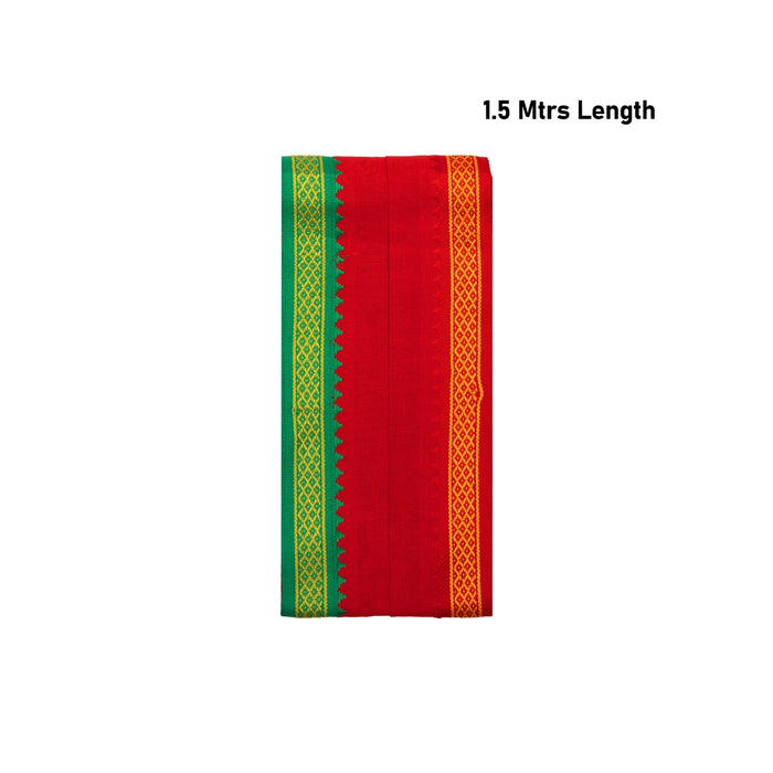 Red Angavastra - 1.5 Mtrs | Mayilkan Border Towel/ Kasavu Shawl/ Thundu / Gamcha/ Angavasthiram