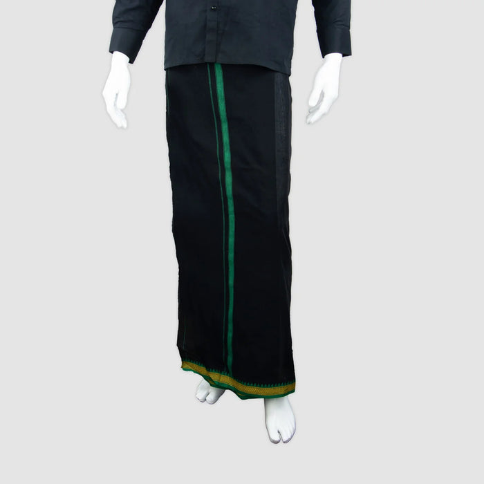 Veshti - 2 Mtrs | Black Colour Vesti/ Thalapathi Design Dhoti for Men