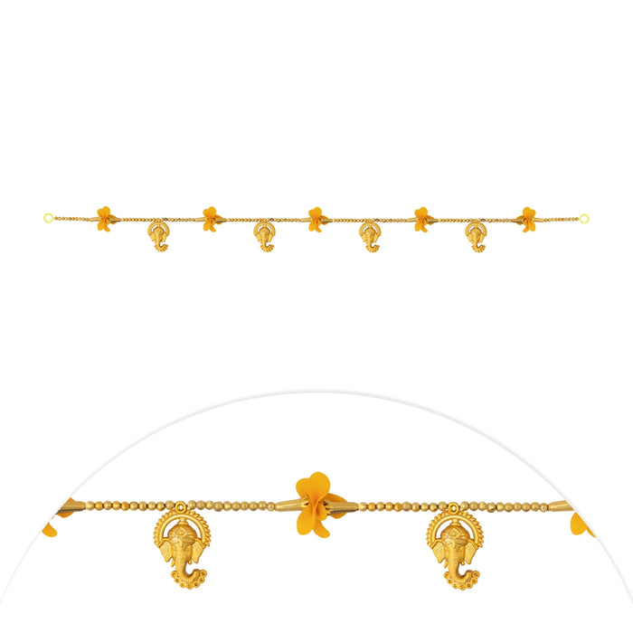 Door Toran - 3 Feet | Ganesha Thoranam / Moti Beads Design / Bandanwar For Entrance Decoration