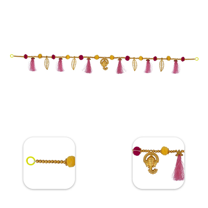 Door Toran - 3 Feet | Ganesha Thoranam / Beaded Artificial Toran / Decorative Bandanwar