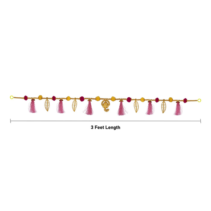 Door Toran - 3 Feet | Ganesha Thoranam / Beaded Artificial Toran / Decorative Bandanwar