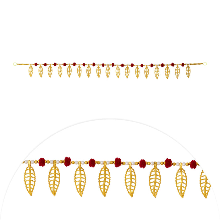 Door Toran - 3 Feet | Decorative Hanging/ Gold Leaf Bandhawar/ Ladi For Pooja Room