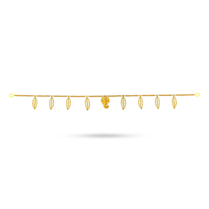 Moti Door Toran - Golden Leaf Ganesh - D2 - 3 feet