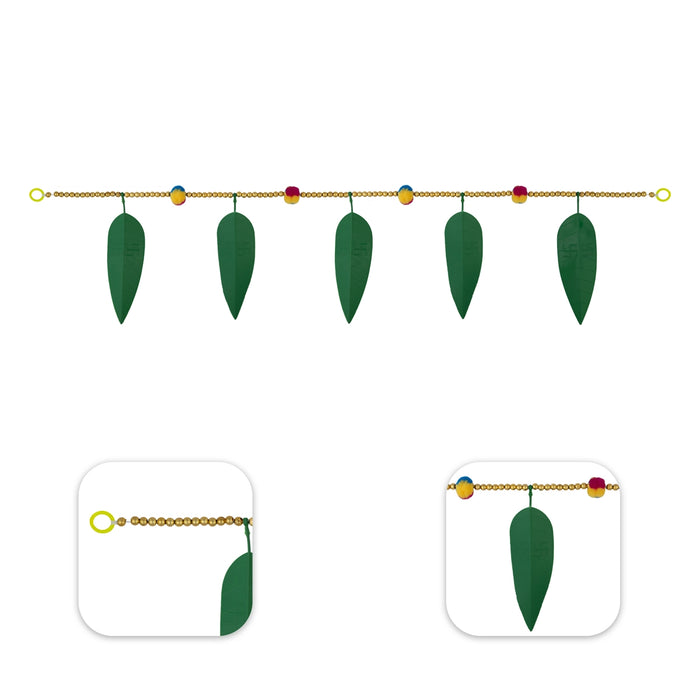 Door Thoran - 3 Feet | Green leaf Toran / Artificial Toranam / Bandanwar for Entrance