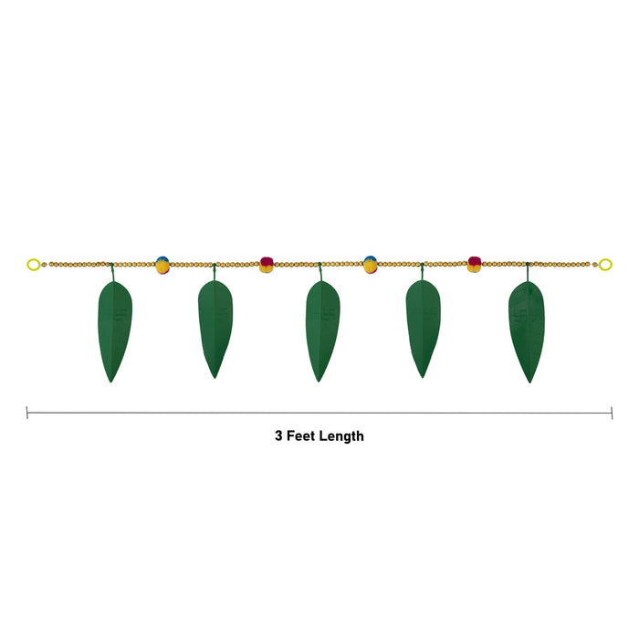 Door Thoran - 3 Feet | Green leaf Toran / Artificial Toranam / Bandanwar for Entrance