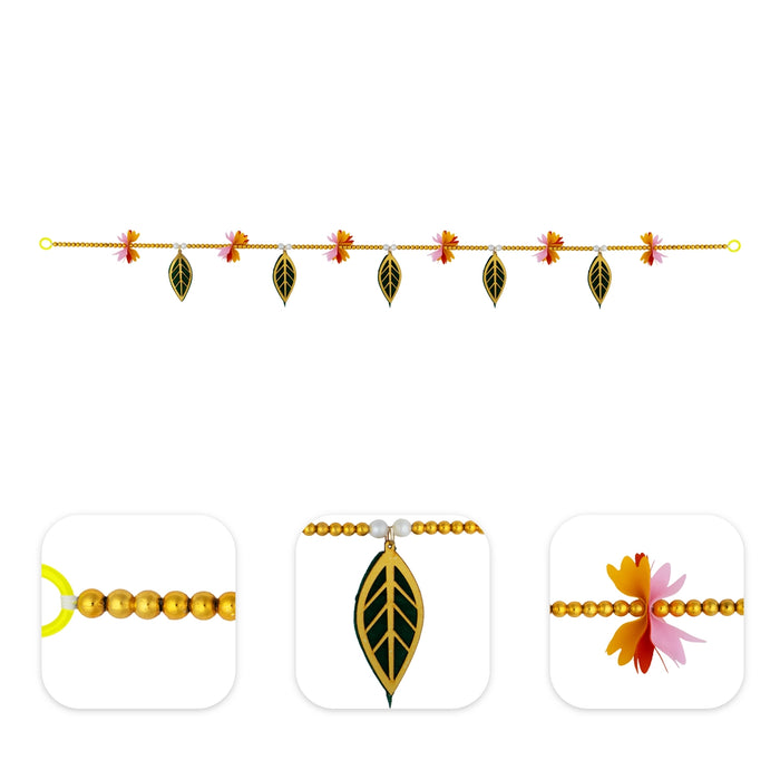 Leaf Design Toran - 3 Feet | Decorative Thoran/ Bandanwar/ Door Hanging Thoranam for Home
