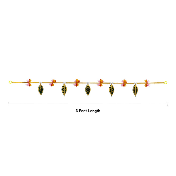 Leaf Design Toran - 3 Feet | Decorative Thoran/ Bandanwar/ Door Hanging Thoranam for Home