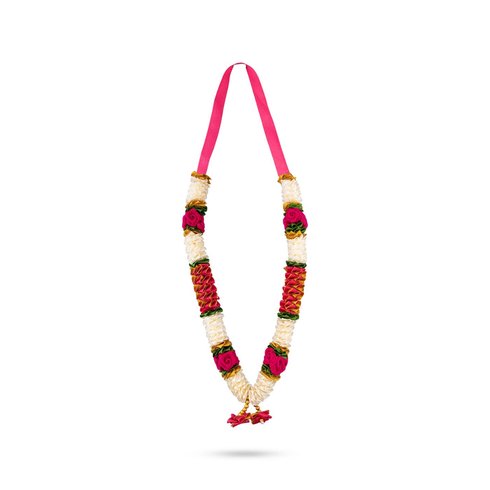 Satin Mala - 14 Inches | Artificial God Garland/ Cloth Mala / Artificial Flower Mala for Deity Decor