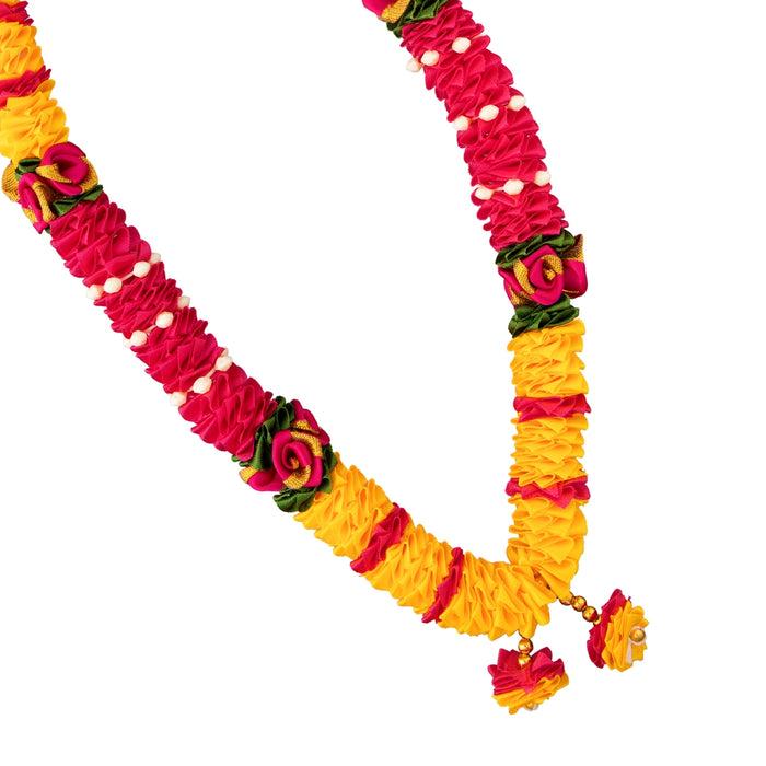 Satin Mala - 15 Inches | Mala / Flower Mala / Artificial Flower Mala for Photo Frame
